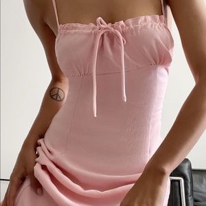 UO april Tie Back Midi Dress Pink